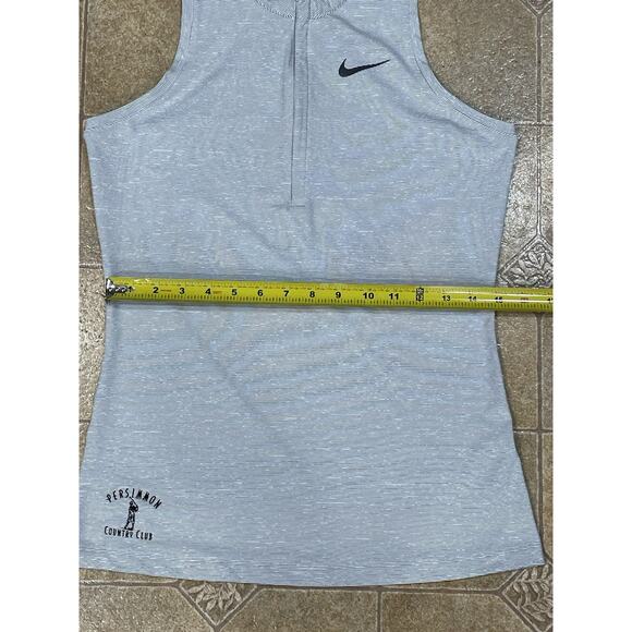 Nike Golf Dri Fit -Club Top Sleeveless 1/4 Zip Polo Black/Gray Striped Sz Small - Picture 4 of 10